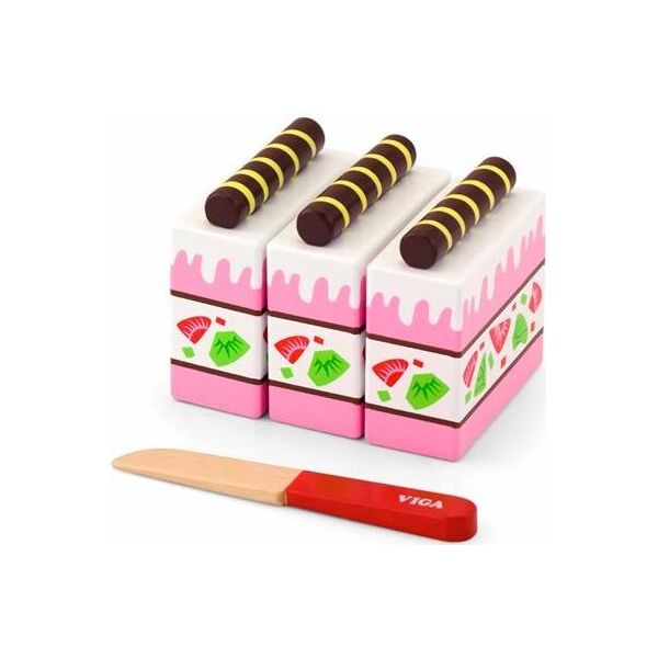 

Игрушечные продукты Viga Toys Деревянный клубничный торт (51324)