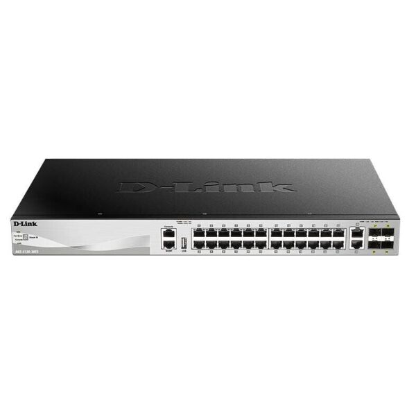

Коммутатор D-Link DGS-3130-30TS 24xGE, 4x1GE/SFP, 2x10GE, 4xSFP+ 10G, L3, Стекируемый (DGS-3130-30TS)