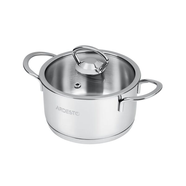 

Кастрюля Ardesto Luna, стеклянная крышка, 1.2 л, нержавеющая сталь (AR0612S)