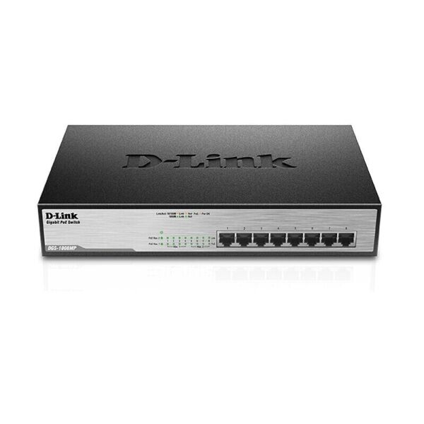 

Коммутатор D-Link DGS-1008MP 8xGE PoE, 140W, Стоечный, Неуправляемый (DGS-1008MP)