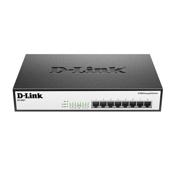

Коммутатор D-Link DES-1008P+ 8xFE PoE, 140W (DES-1008P+)