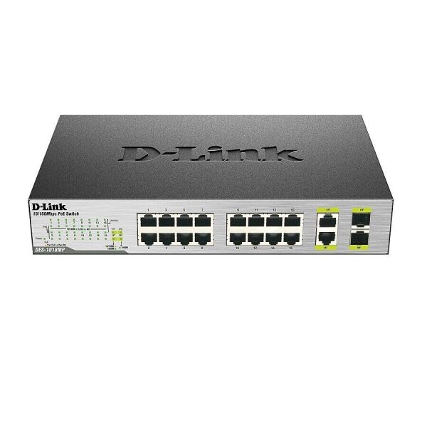 

Коммутатор D-Link DES-1018MP 16xFE PoE, 2xSFP/1GE/Combo, 246W (DES-1018MP)