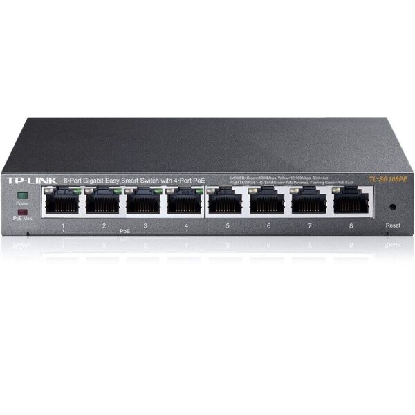 

Коммутатор TP-LINK TL-SG108PE 8x1GE/4xPoE 65.2W, EasySmart (TL-SG108PE)
