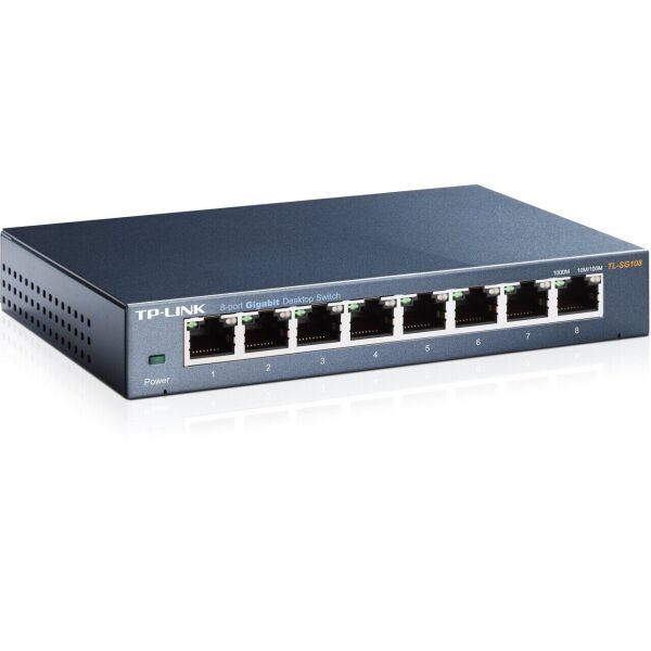 

Коммутатор TP-LINK TL-SG108 8x1GE, Неуправляемый, Настольный (TL-SG108)