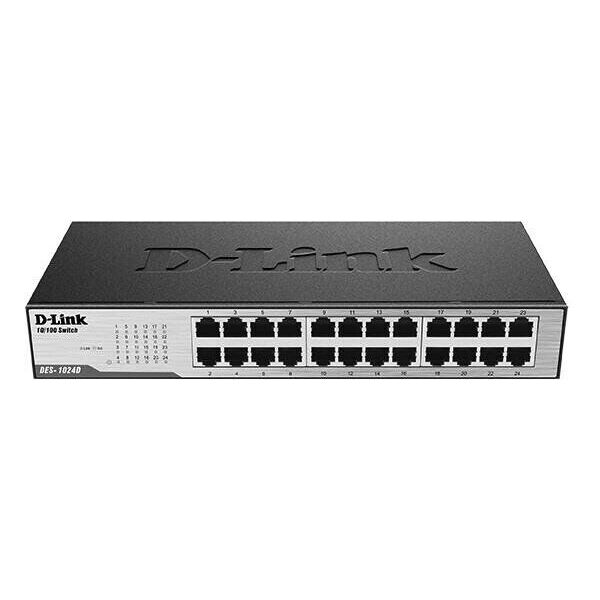 

Коммутатор D-Link DES-1024D 24x, Desktop металл, Неуправляемый (DES-1024D)