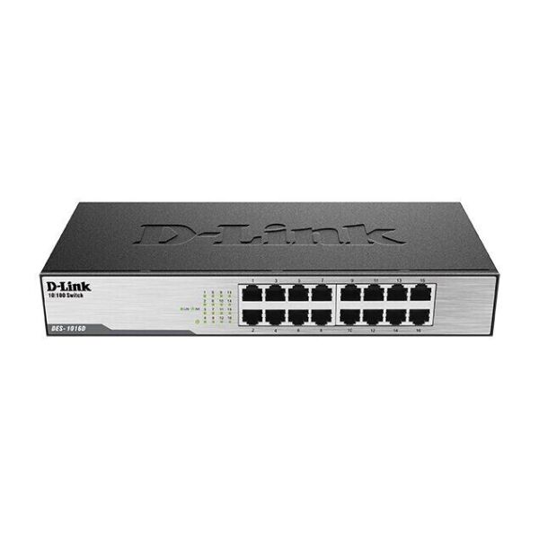

Коммутатор D-Link DES-1016D 16xFE, Стоечный, Неуправляемый (DES-1016D)