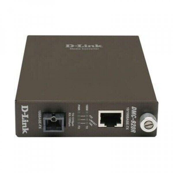 

Медиаконвертер D-Link DMC-920R 1x100BaseTX- 100BaseFX, WDM (ТХ 1310нм, RX 1550), SM 20km, SC (DMC-920R)