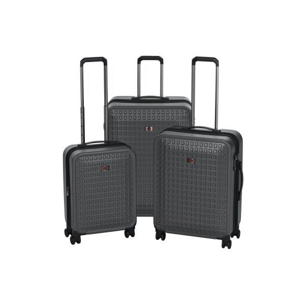 

Набор пластиковых чемоданов, Wenger Matrix Set, (20''/24''/28''), 4 колеса, серый (604351)