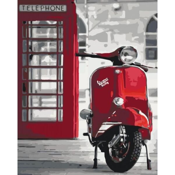 

Картина по номерам. Городской пезаж Легендарная Vespa 40*50см * KHO2155