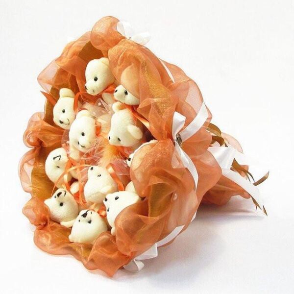 

Букет из игрушек Мишки 11 терракотовый 5283IT