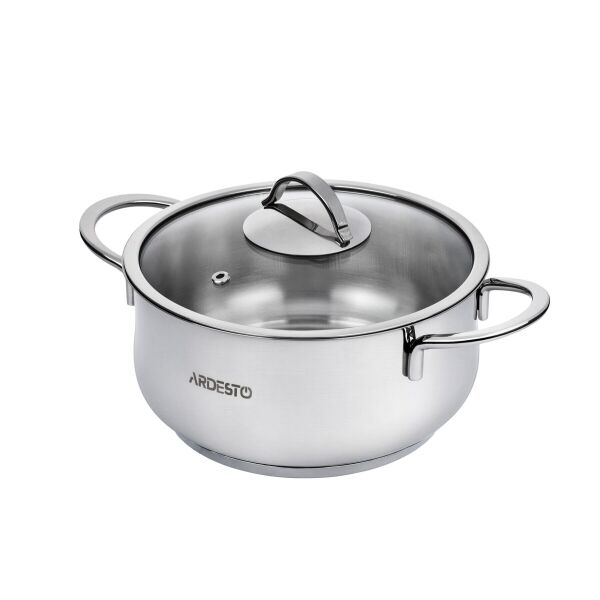

Кастрюля Ardesto BLACK MARS, стеклянная крышка, 3 л, нержавеющая сталь (AR0730S)