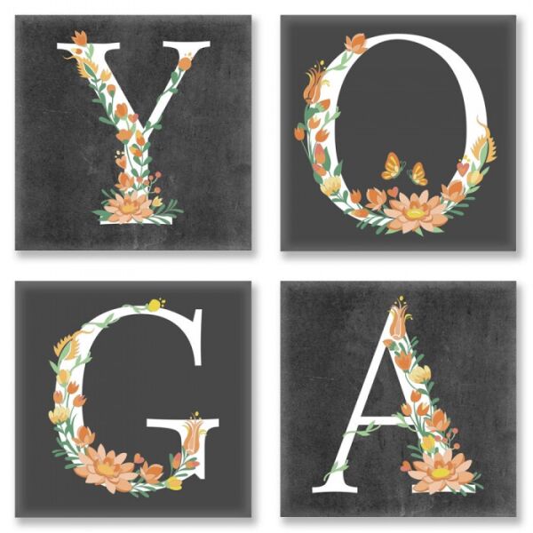 

Набор для росписи по номерам YOGA лофт 18*18 см*4 шт CH118-UC