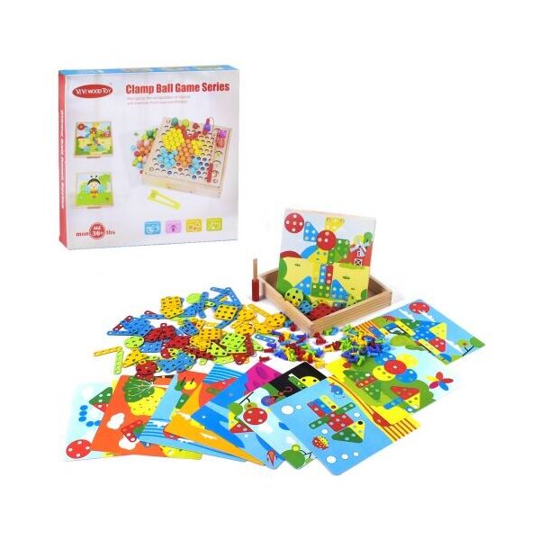

Деревянная игра "Мозаика", с болтиками K17559