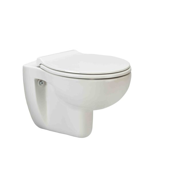

Унитаз подвесной Ege Vitrifiye Alia 53303 безободковый с сиденьем Soft Close дюропласт