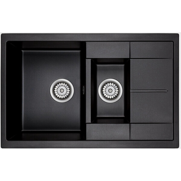 

Кухонная мойка AQUAMARIN ISLA 780-50 NERO Черный+Сифон (двойной)