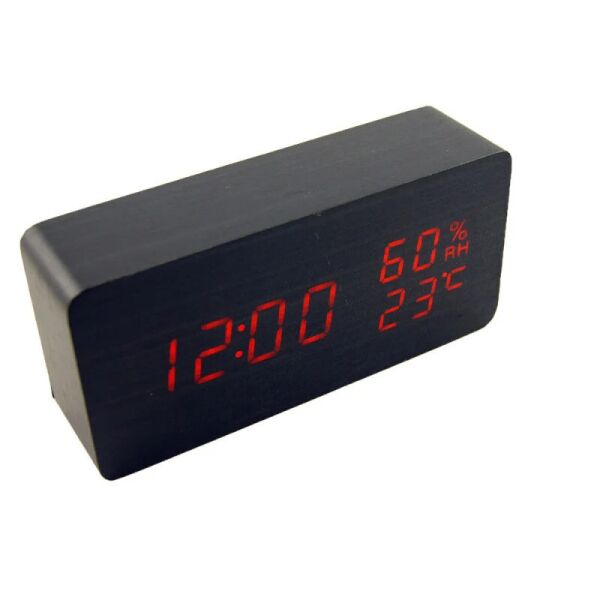 

Часы VST-862S-1 красные, влажность, температура, дата, будильник.