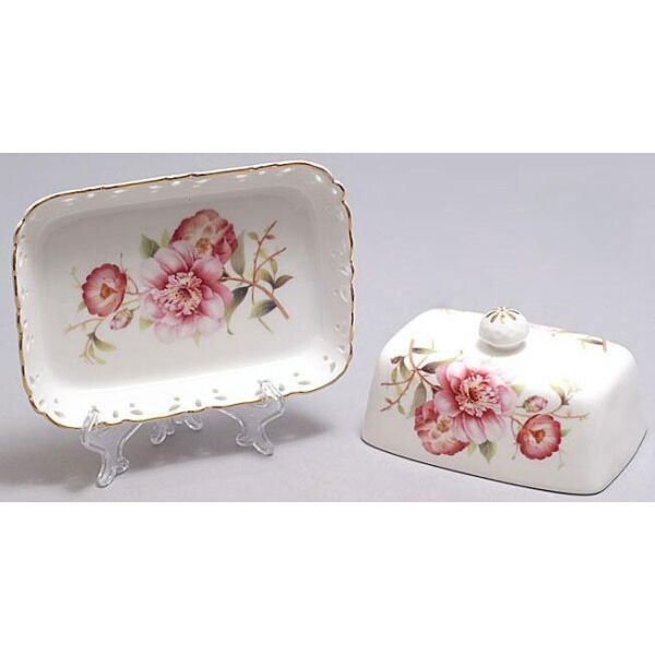 

Масленка Букет роз-127 17x12x6.5см, фарфоровая