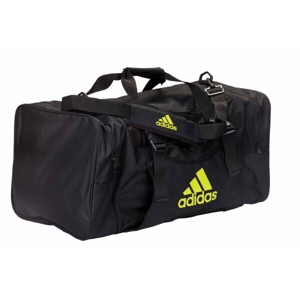 

Сумка спортивная Adidas Team Bag Taekwondo with body guard holder Черная с салатовым