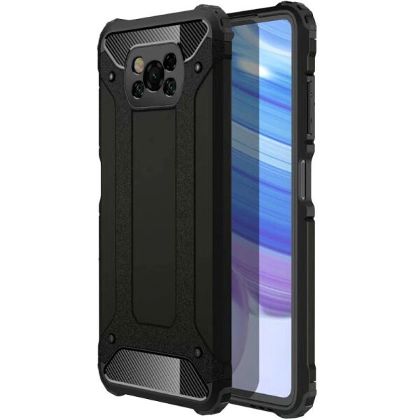 

Бронированный противоударный TPU+PC чехол Immortal для Xiaomi Poco X3 NFC (Черный) (1097163)