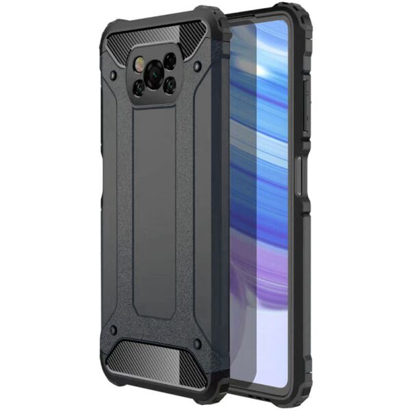 

Бронированный противоударный TPU+PC чехол Immortal для Xiaomi Poco X3 NFC (Металл / Gun Metal) (1097159)