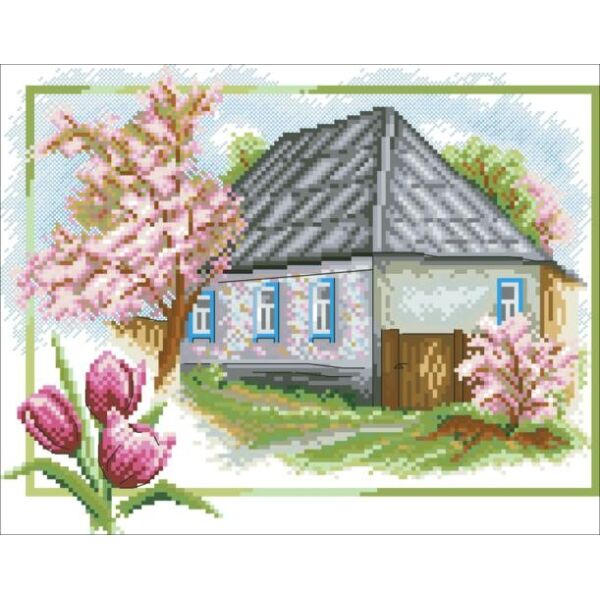 

К416 К416 ДОМ Канва с рисунком для вышивания крестом
