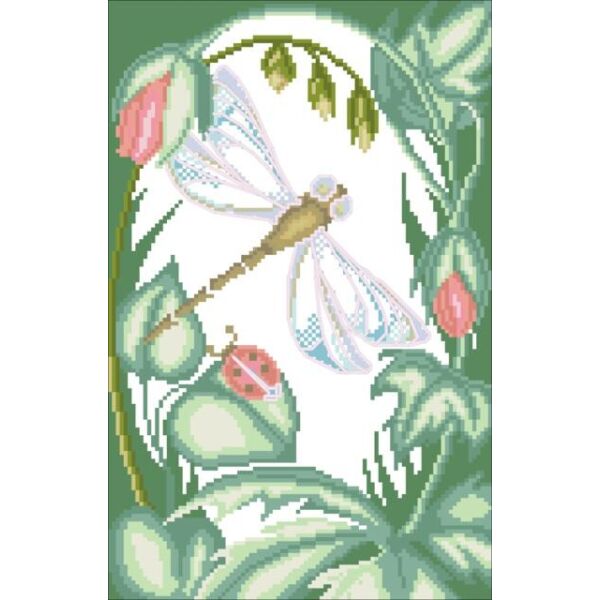 

К421 К421 СТРЕКОЗА Канва с рисунком для вышивания крестом