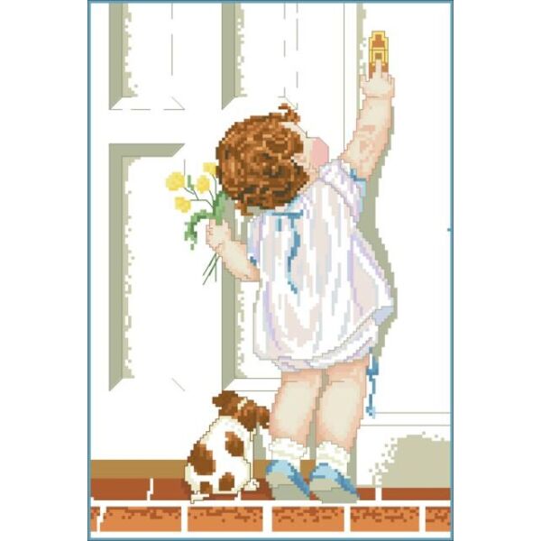 

К446 К446 МАЛЫШ Канва с рисунком для вышивания крестом