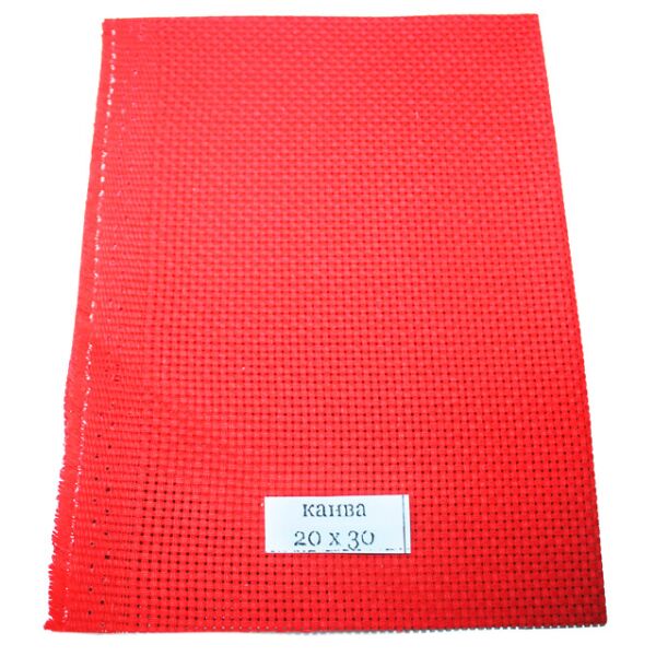 Акція на Канва  KAV вышивальная (разные цвета, 100х150, каунт 11) Красная від Allo UA
