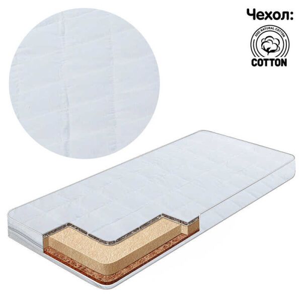 

Матрас Lala - бязь белая/кокос/поролон/гречка M/L/60/120/007 (1) 60х120 (9см) ТМ АЛЕКС