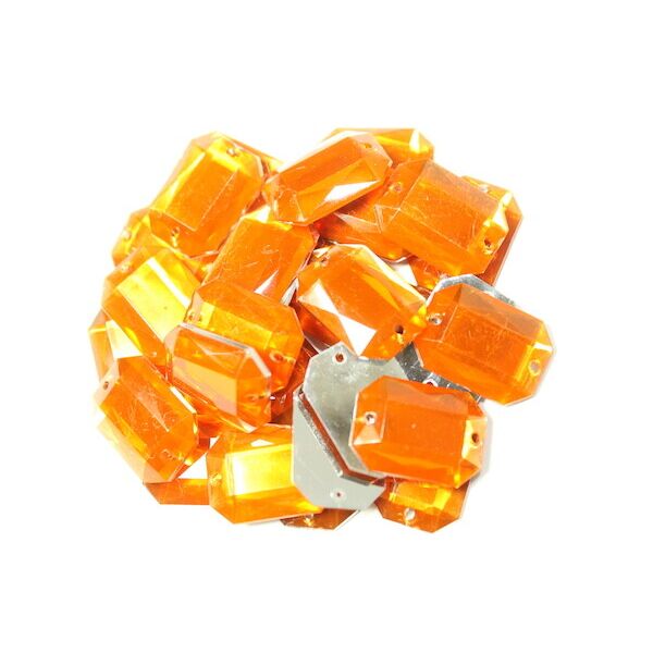 Акция на Камни  EYJ пришивные (Восьмиугольник 25х18мм) 20 шт. Оранжевый от Allo UA