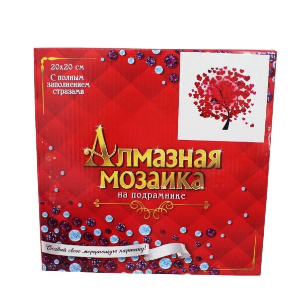 

Набір для творчості DIY Алмазна мозаїка на підрамнику 20х20 Дерево червоне (2000903595793)