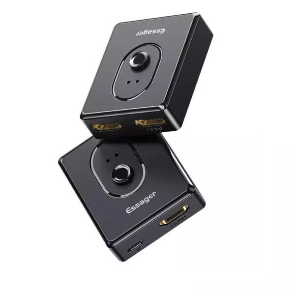 

HDMI двунаправленный переключатель(сплиттер) Essager, 1 на 2, 2 в 1, с дополнительным питанием