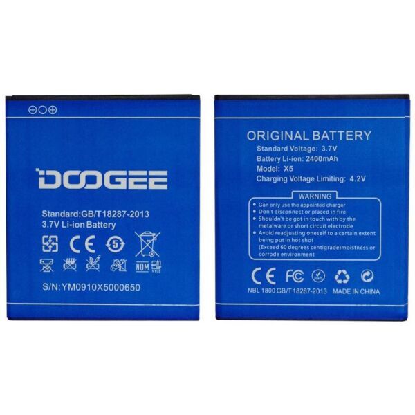 

Аккумулятор Doogee X5, 2400mAh (батарея, АКБ)