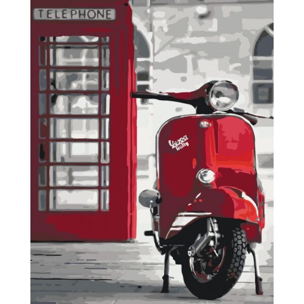 

Картина по номерам. Городской пезаж Легендарная Vespa 40*50см * KHO2155