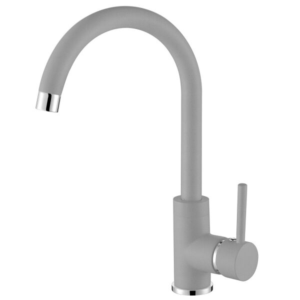 Смеситель кухонный AQUAMARIN WAVE 390 AluMetallic combi Серый