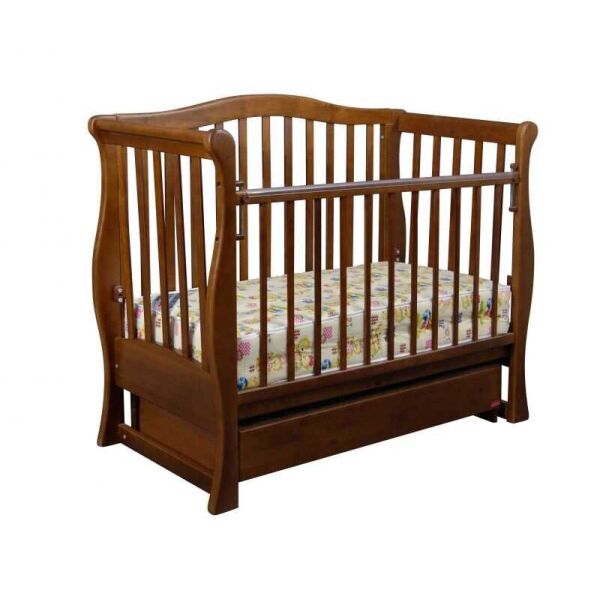 

гр Детская кроватка «VIVA» premium - маятник, ящик, цвет орех (1)