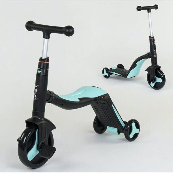 

Самокат велобег велосипед 3в1 Best Scooter Черно Мятный (ckm411)