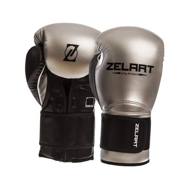

Перчатки боксерские Zelart BO-1384 14oz Серебряно-черный (37363056)