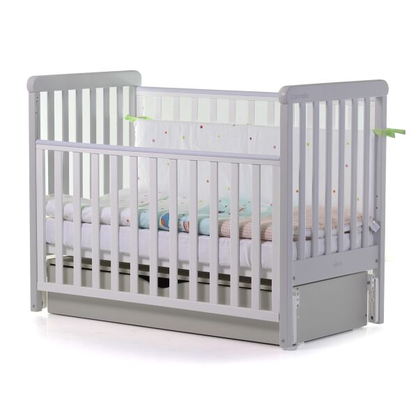 

Ліжко дитяче CARRELLO Alba Біло-Сіре + короб маятникового механізму Світло-Сірий /1/