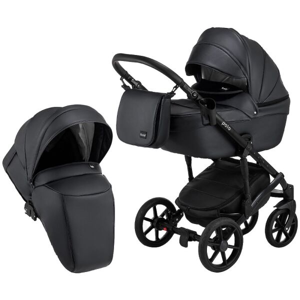 

Детская коляска универсальная 2 в 1 Bair Polo (Black) кожа 100% 32
