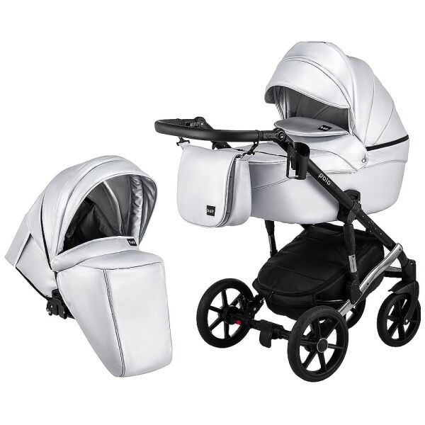 

Детская коляска универсальная 2 в 1 Bair Polo (Silver) кожа 100% 27S