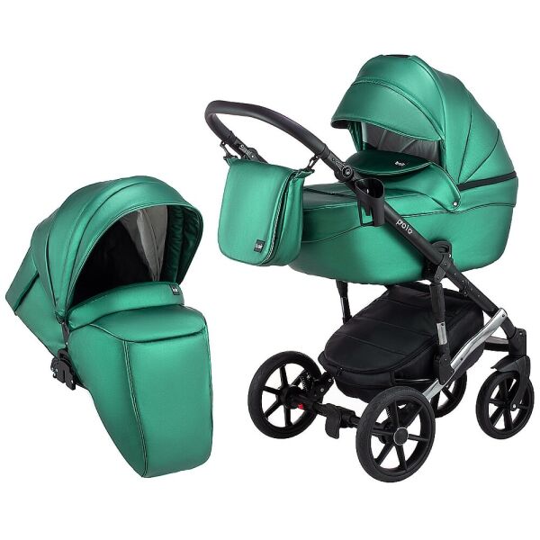 

Детская коляска универсальная 2 в 1 Bair Polo (Silver) кожа 100% 29S
