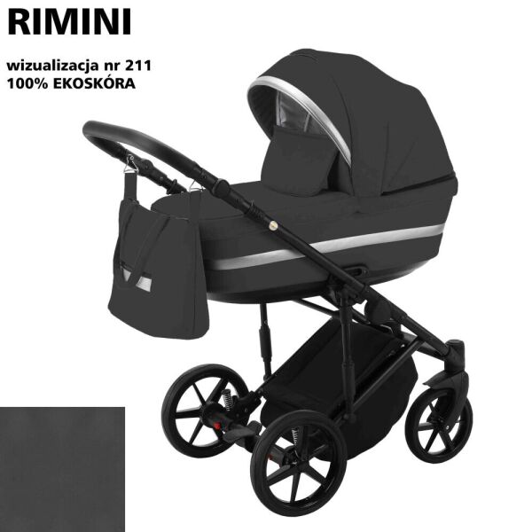 

Детская коляска универсальная 2 в 1 Adamex Rimini ECO кожа 100% RI-211