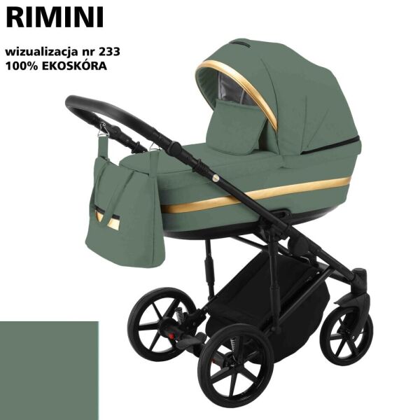 

Детская коляска универсальная 2 в 1 Adamex Rimini ECO кожа 100% RI-233
