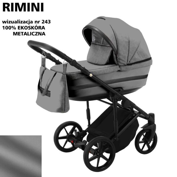 

Детская коляска универсальная 2 в 1 Adamex Rimini ECO кожа 100% RI-243