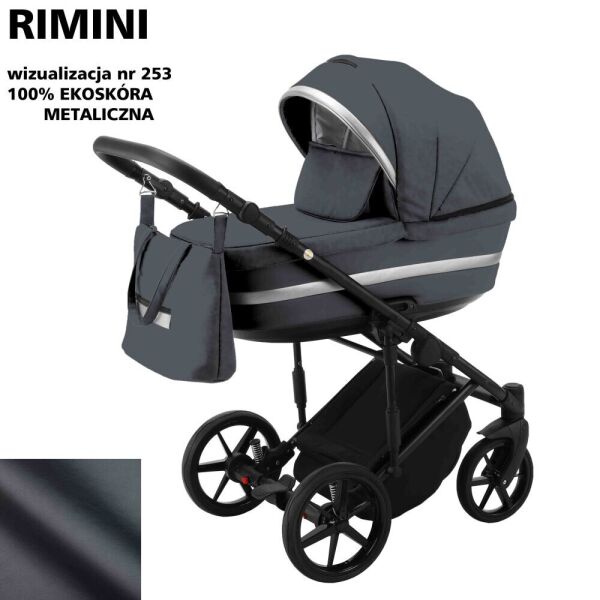 

Детская коляска универсальная 2 в 1 Adamex Rimini ECO кожа 100% RI-253