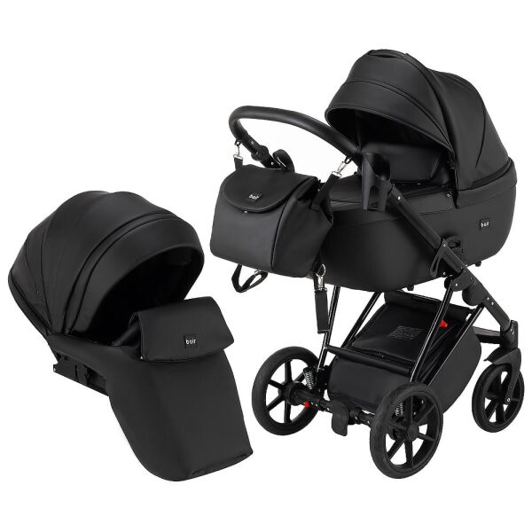 

Детская коляска универсальная 2 в 1 Bair Infinity кожа 100% BI-2230-AMO black (черный)