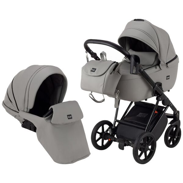 

Детская коляска универсальная 2 в 1 Bair Infinity кожа 100% BI-2232-AMO grey (серый)