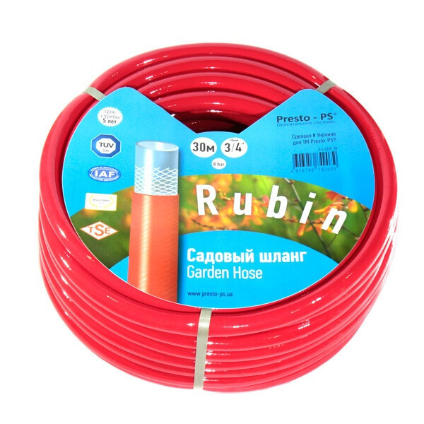 

Шланг поливочный Presto-PS садовый Rubin диаметр 3/4 дюйма, длина 30 м (3/4 GHR 30)