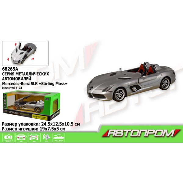 

Машина металл "АВТОПРОМ",1:24 Mercedes-Benz SLR McLaren Stirling Moss,откр.двери,в кор 24,5*12,5*10,5см /12-2/